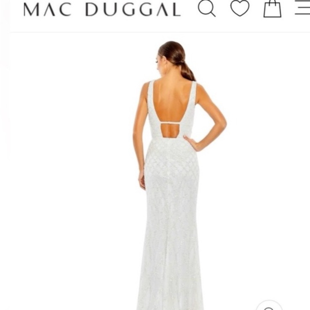 Mac Duggal Ivory Sequin Evening Gown - Picture 14 of 14